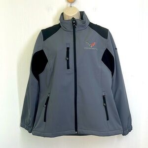 Reebok - NWT Corvette C7 Grey Soft Shell Logo And Script Jacket Size Large